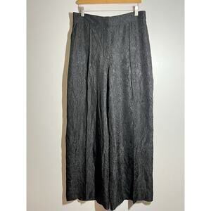 House of Harlow 1960 EUC Black Textured Wide Leg Silky Lightweight Pant Size L